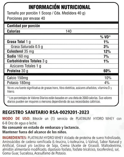 Platinum Hydrowhey Optimum Nutrition