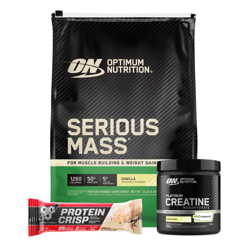 Serious Mass 12 lb + Platinum Creatine Optimum 60 Serv + Obsequios