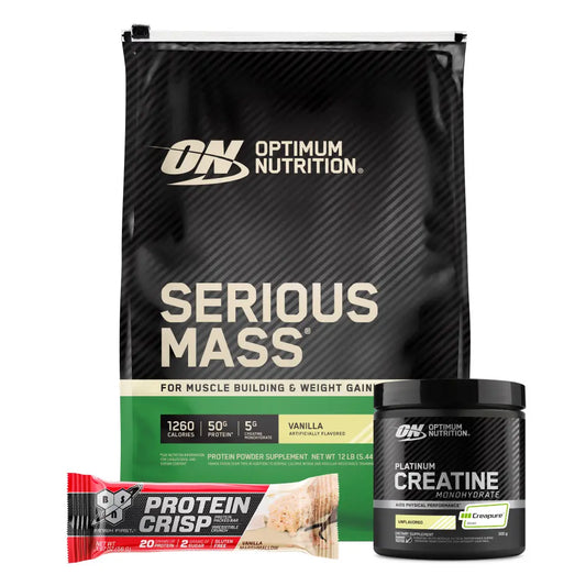 Serious Mass 12 lb + Platinum Creatine Optimum 100 Serv + Obsequios
