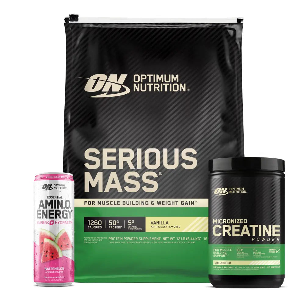Serious Mass 12 lb + Creatine Optimum 120 Serv + Obsequios