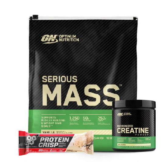 Serious Mass 12 lb + Creatine Optimum 60 Serv + Obsequios