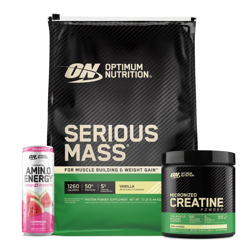 Serious Mass 12 lb + Creatine Optimum 60 Serv + Obsequios