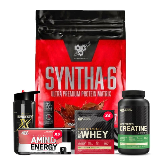Syntha 6 10 lb + Creatine Optimum 60 Serv + Energy X + Obsequios