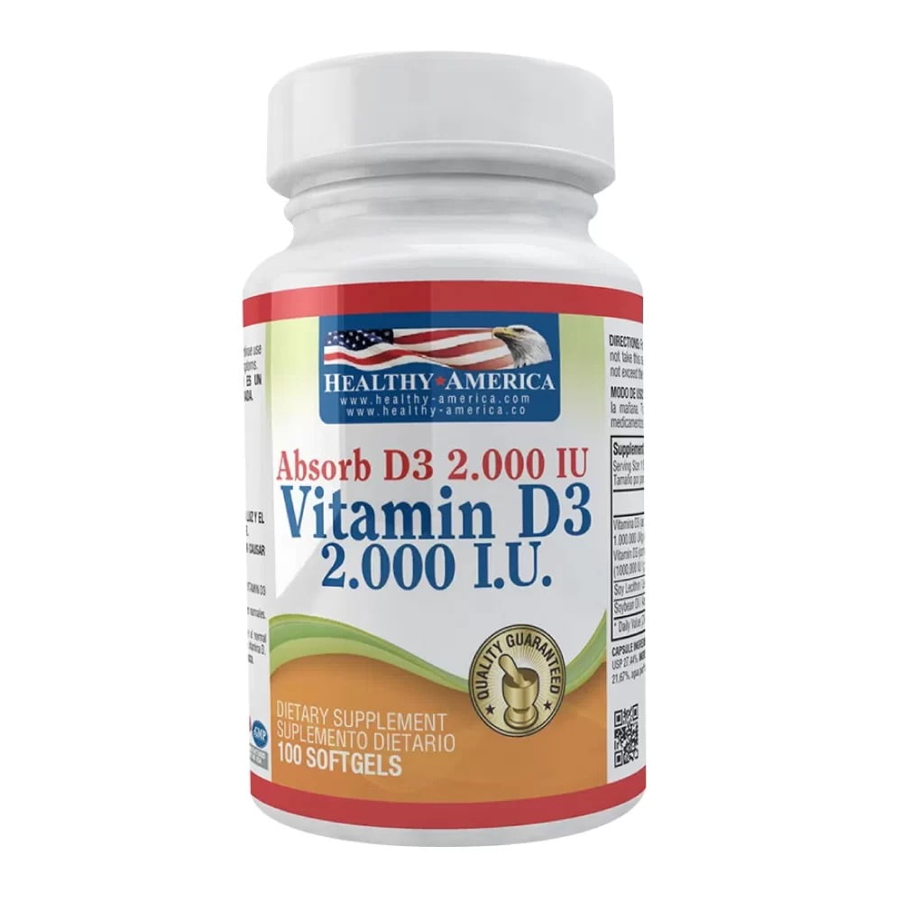 Vitamin D3 2.000 IU Healthy America - Zona FIT