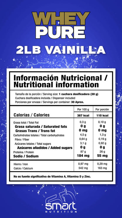 Whey-2-Lb-Tabla-Vainilla - Zona FIT