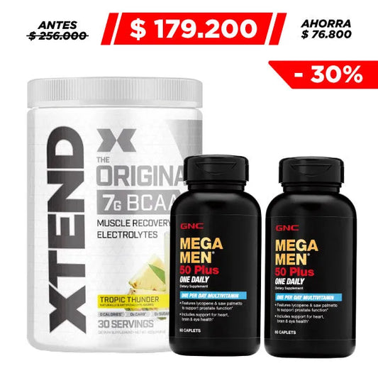 2 Unid. Mega Men® 50 Plus One Daily 60 Caplets + Xtend Original 90 serv - Zona FIT