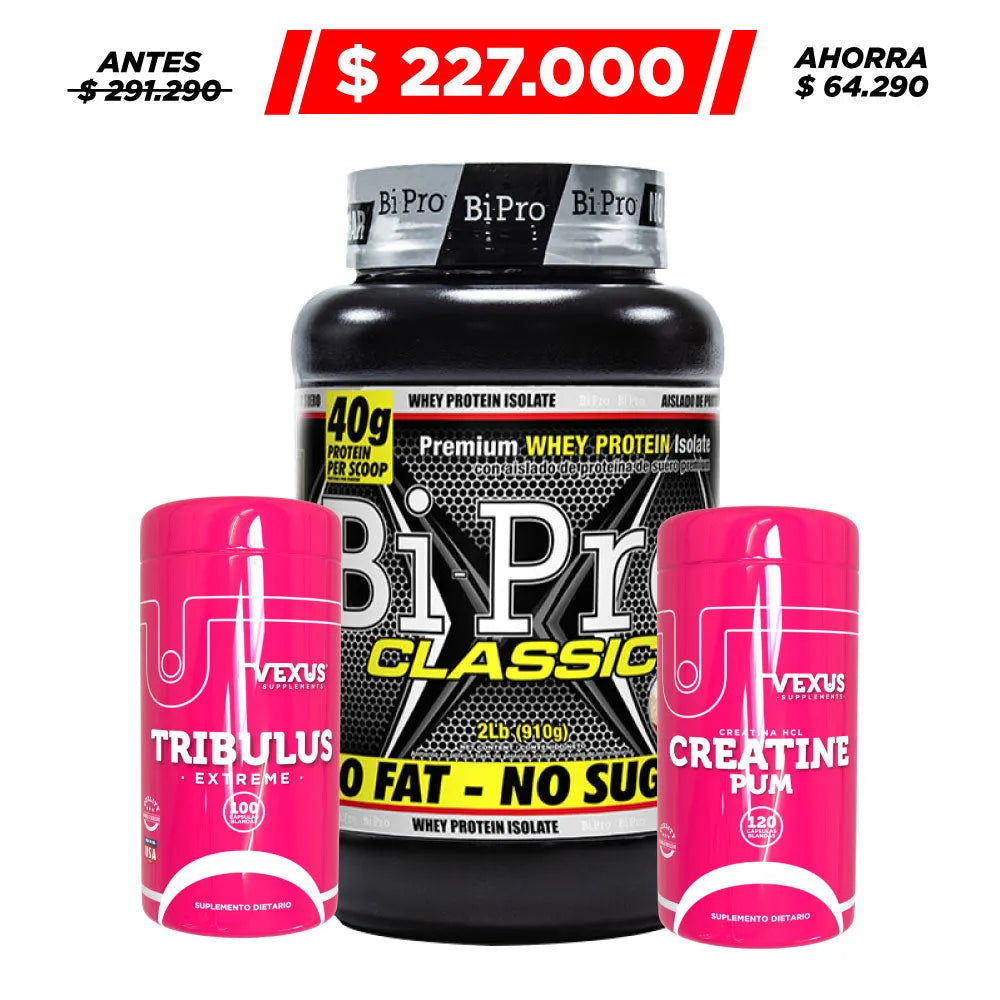 BiPro · 2 lb + Creatine 120 caps + Tribulus 100 caps - Zona FIT