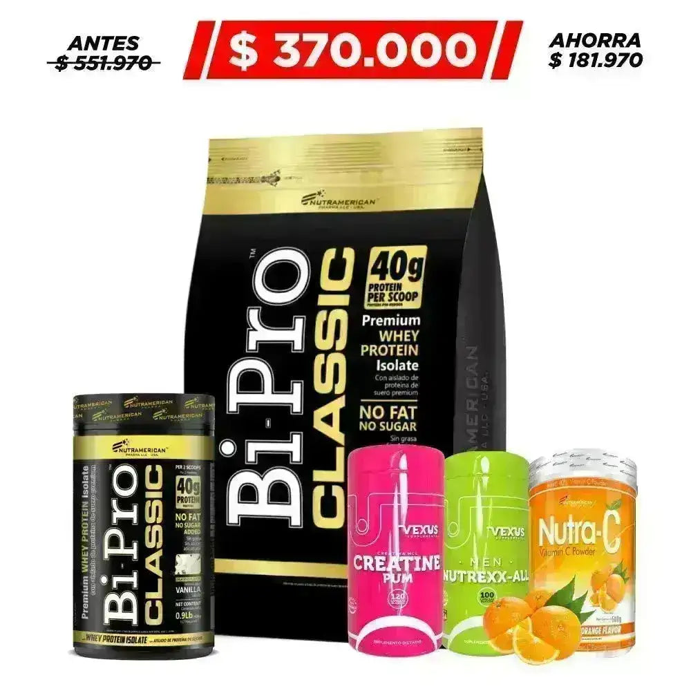 BiPro 3 lb + 0.9 lb + Creatine Pum 120 caps + Nutrexx All 100 caps - Zona FIT