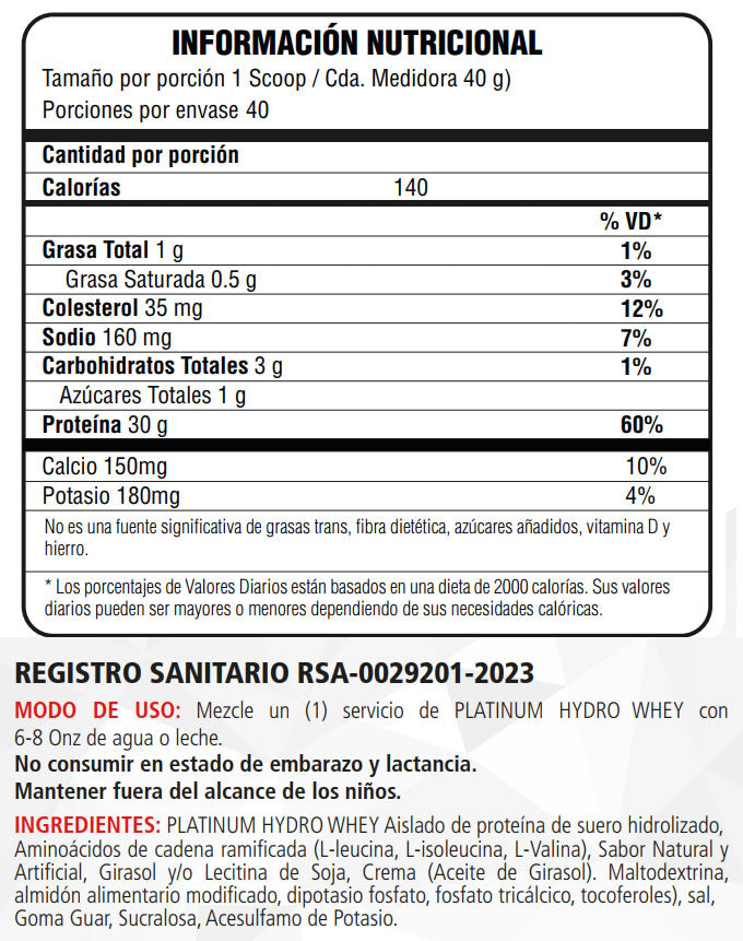 Platinum Hydrowhey Optimum Nutrition - Zona FIT