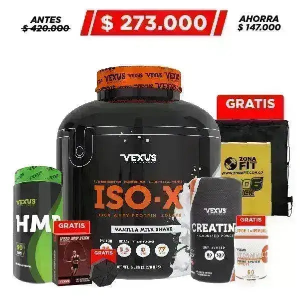 ISO-X 5 lb + Creatine 300 gr + HMB 90 Caps + Obsequio - Zona FIT