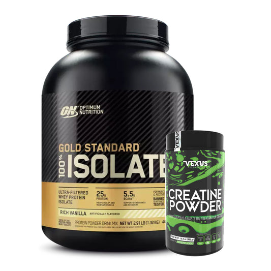 Gold Standard 100% Isolate 3 lb + Creatine Vexus 300 gr - Zona FIT