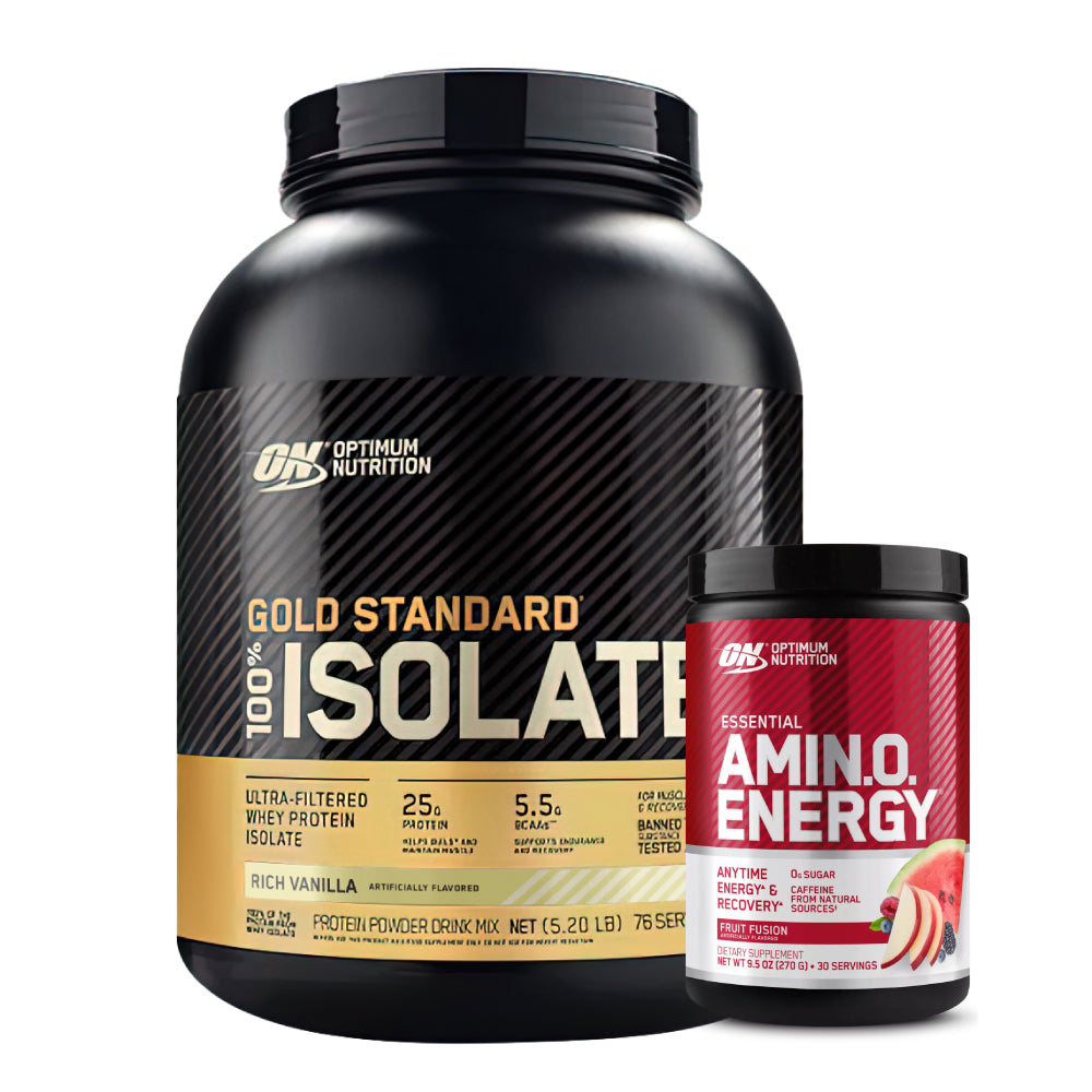 Gold Standard 100% Isolate 5 lb + Amino Energy 30 serv - Zona FIT