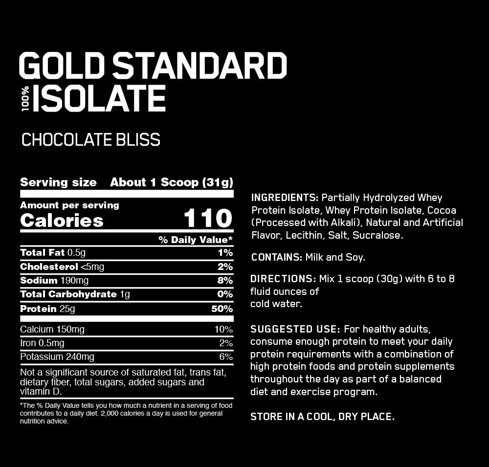 Gold Standard 100% Isolate Optimum Nutrition - Zona FIT