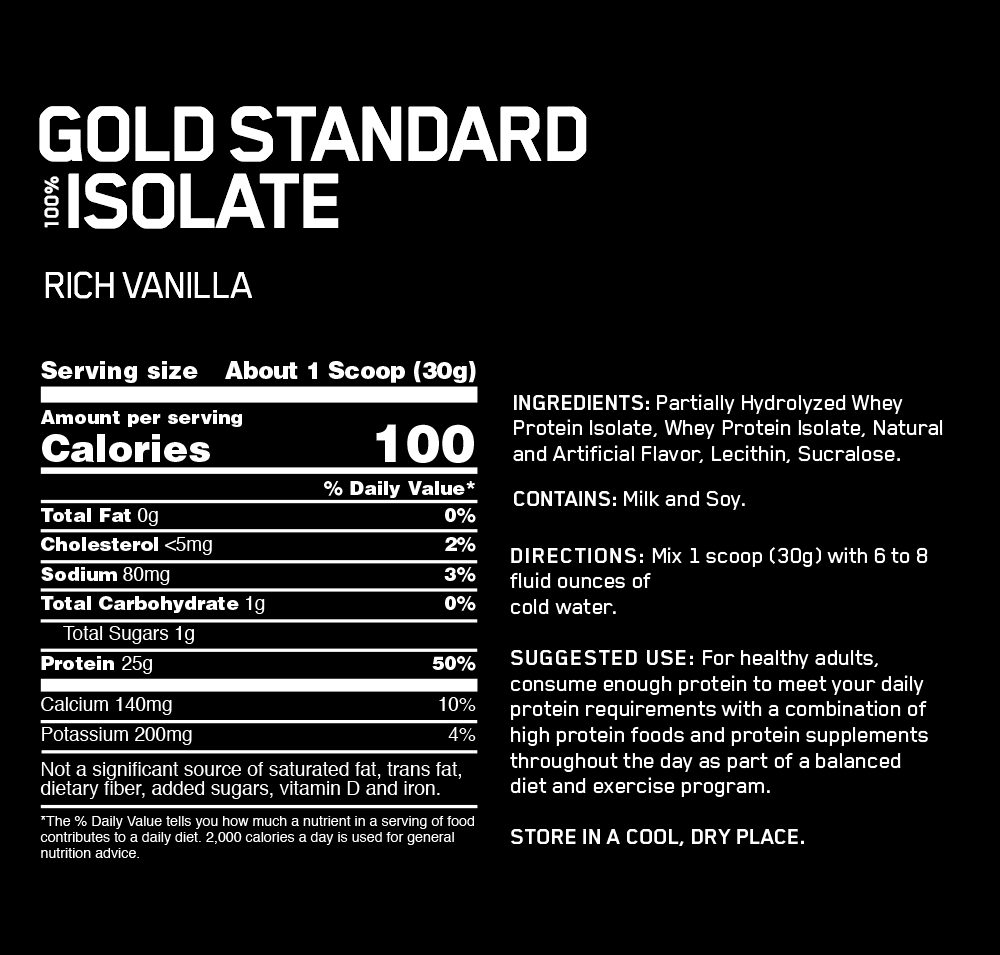 Gold Standard 100% Isolate Optimum Nutrition - Zona FIT