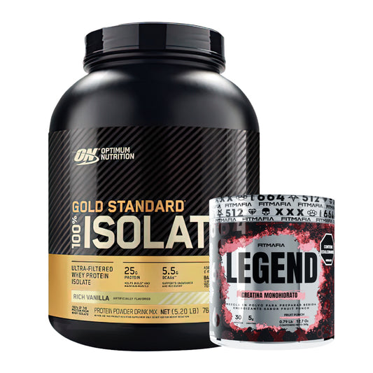 Gold Standard 100% Isolate 5 lb + Creatine Legend 30 serv - Zona FIT