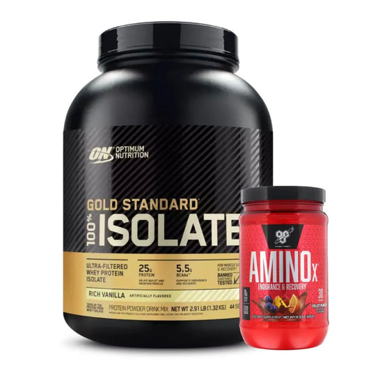 Gold Standard 100% Isolate 3 lb + Amino X 30 serv - Zona FIT