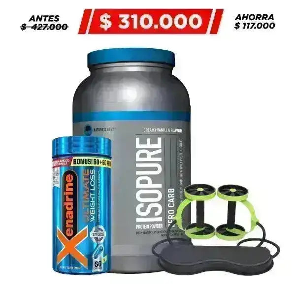 Isopure 3 lb + Xenadrine 120 caps + Rueda Abdominal - Zona FIT