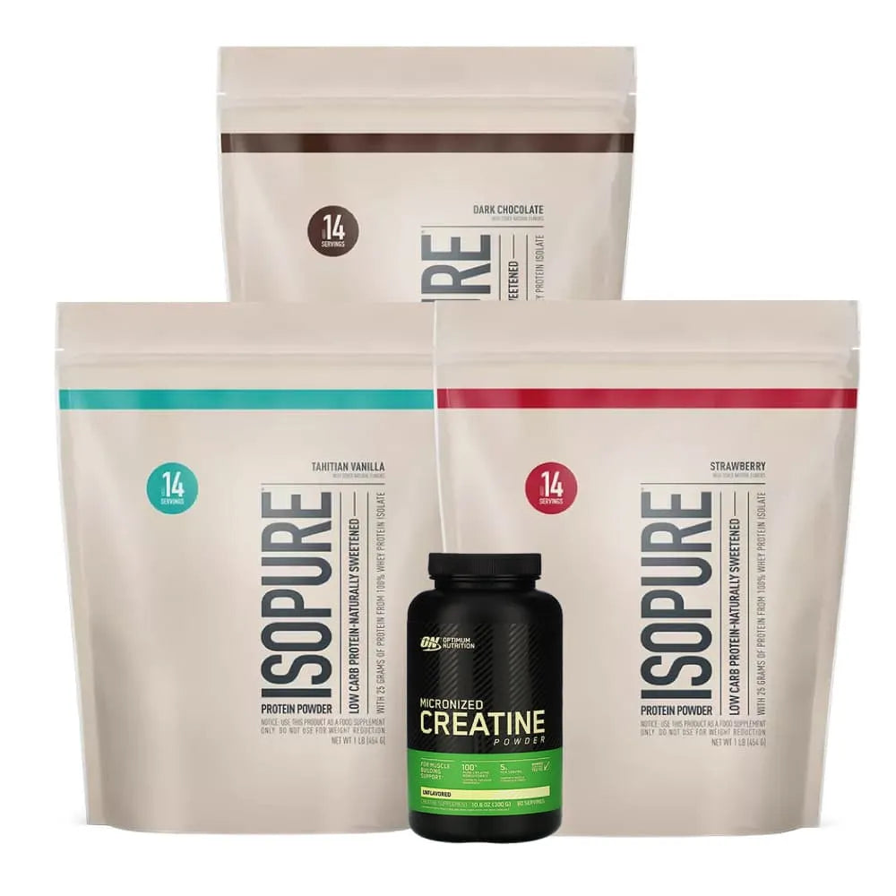 3 Unid Isopure 1 lb + Creatine Optimum 300 gr - Zona FIT