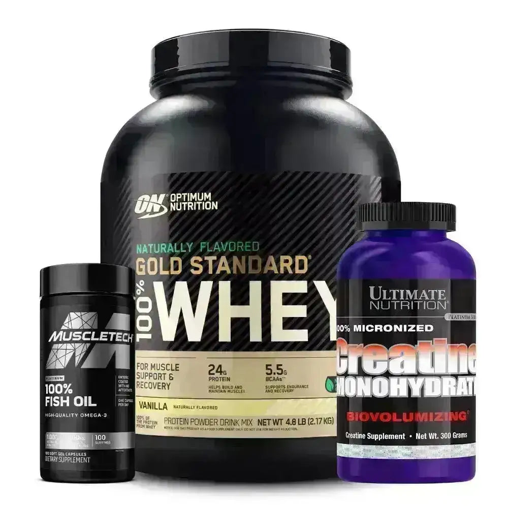 Gold Standard Naturally Flavored 4.8 lb + Creatine 300 gr + Omega 3 100 caps - Zona FIT
