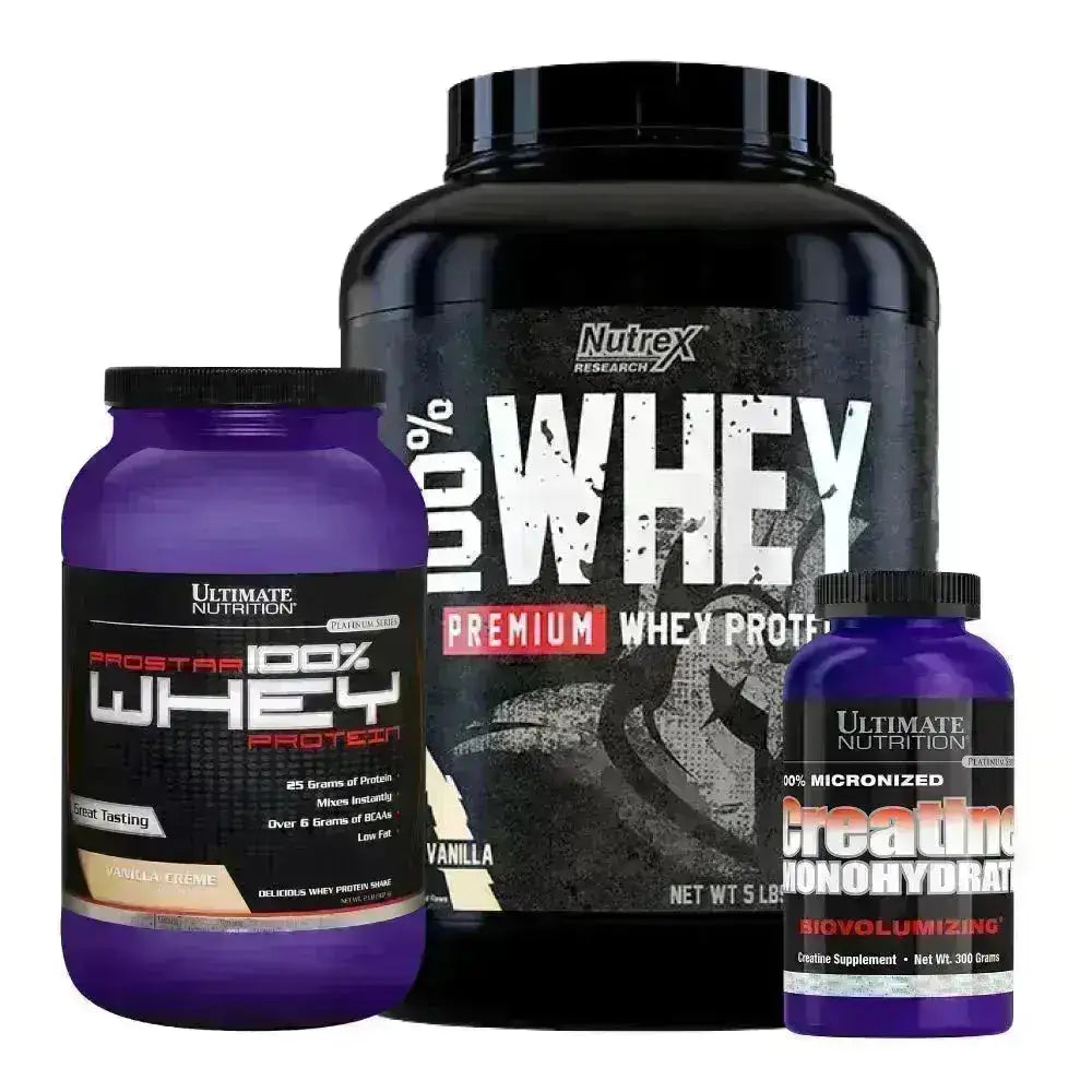Premium Whey 5 lb + Prostar Whey 2 lb + Creatine Ultimate 300 gr - Zona FIT