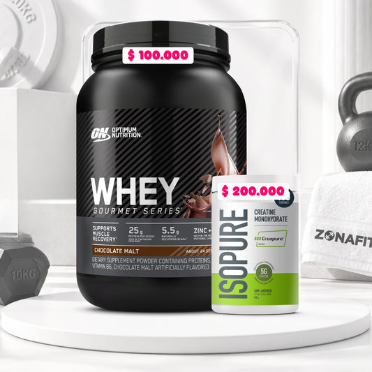 Whey Gourmet 2 LB + Creatine Isopure 100 Serv