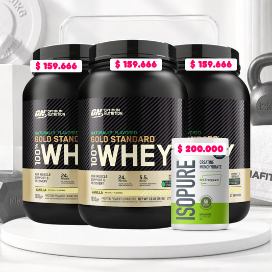 3 und Gold Standard Naturally 1,9 LB + Creatine Isopure 100 Serv