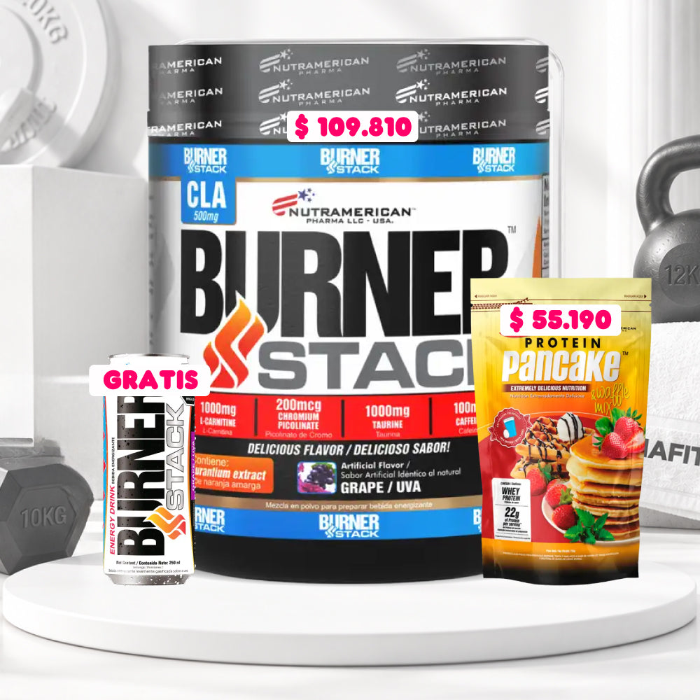 Burner Stack 360 gr + Protein Pancake 1.69 lb + Obsequio