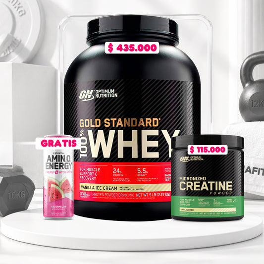 Gold Standard 5 lb + Creatine Optimum 60 Serv + Obsequio