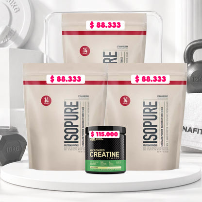 3 und Isopure 1 lb + Creatine Optimum 60 Serv
