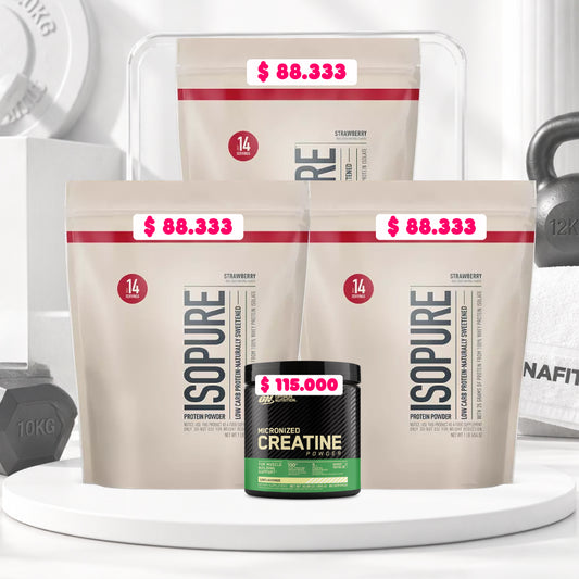 3 und Isopure 1 lb + Creatine Optimum 60 Serv