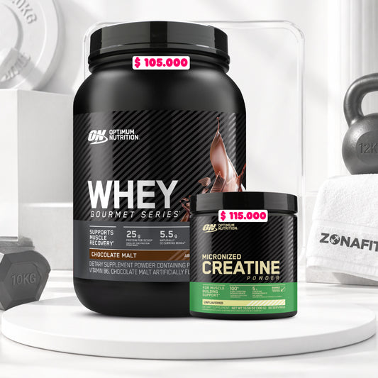 Whey Gourmet 2 LB + Creatine Optimum 60 Serv