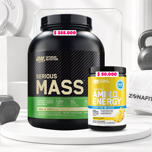 Serious Mass 6 LB + Amino Energy Hydration 30 Serv