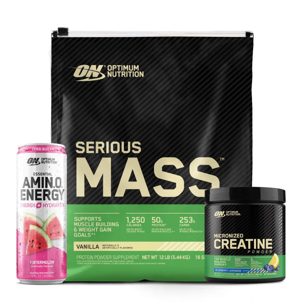 Serious Mass 12 lb + Creatine Optimum 60 Serv + Obsequios