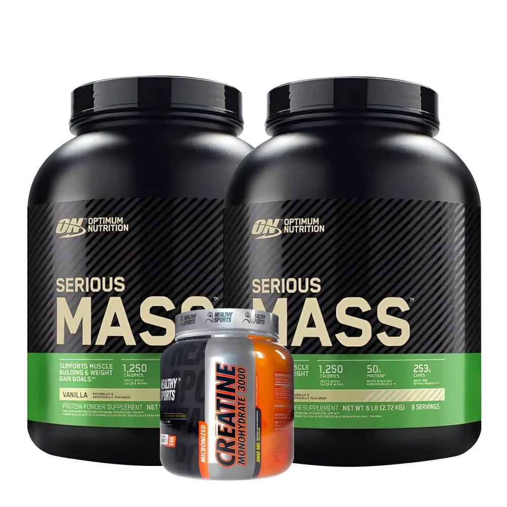 2 Unid. Serious Mass 6 lb + Creatine Healthy 300 gr - Zona FIT