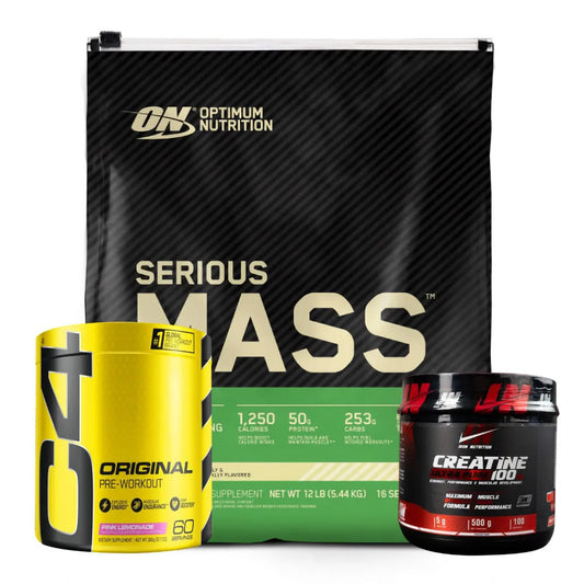 Serious Mass 12 lb + C4 60 ser + Creatine Iron 500 gr - Zona FIT