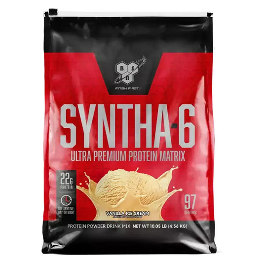 Sachet de Syntha-6 proteína premium sabor helado vainilla, 97 porciones, 22g proteína por servicio