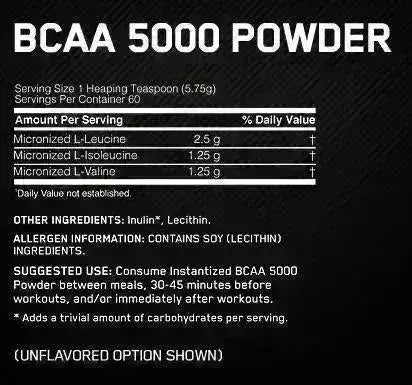 Instantized BCAA 5000 Powder Optimum Nutrition - Zona FIT