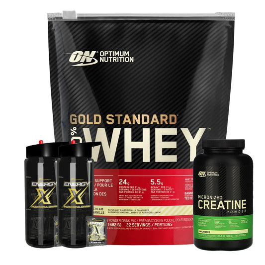 Gold Standard 22 serv + 2 Unid Energy x + Creatine Optimum 300 gr - Zona FIT