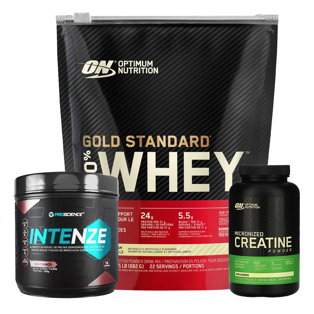 Gold Standard 22 serv + Intenze 14 serv + Creatine Optimum 300 gr - Zona FIT