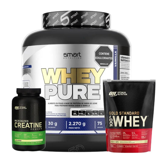 Whey Pure 5 lb + Gold Standard Whey 1 lb + Creatine Optimum 300 gr - Zona FIT