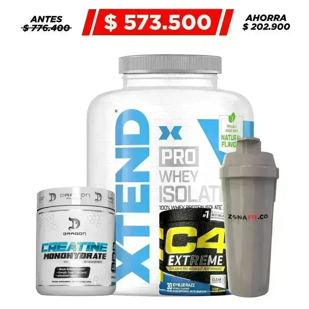 Xtend Pro Whey Isolate 5 lb + Creatine Monohidrate 300 gr + C4 Extreme 30 serv + Obsequio - Zona FIT
