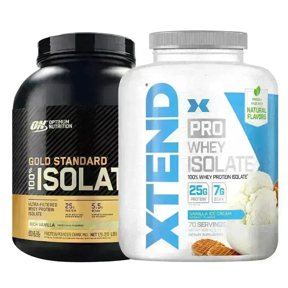 Gold Standard 100% Isolate 5 lb + Xtend Pro Whey Isolate 5 lb - Zona FIT