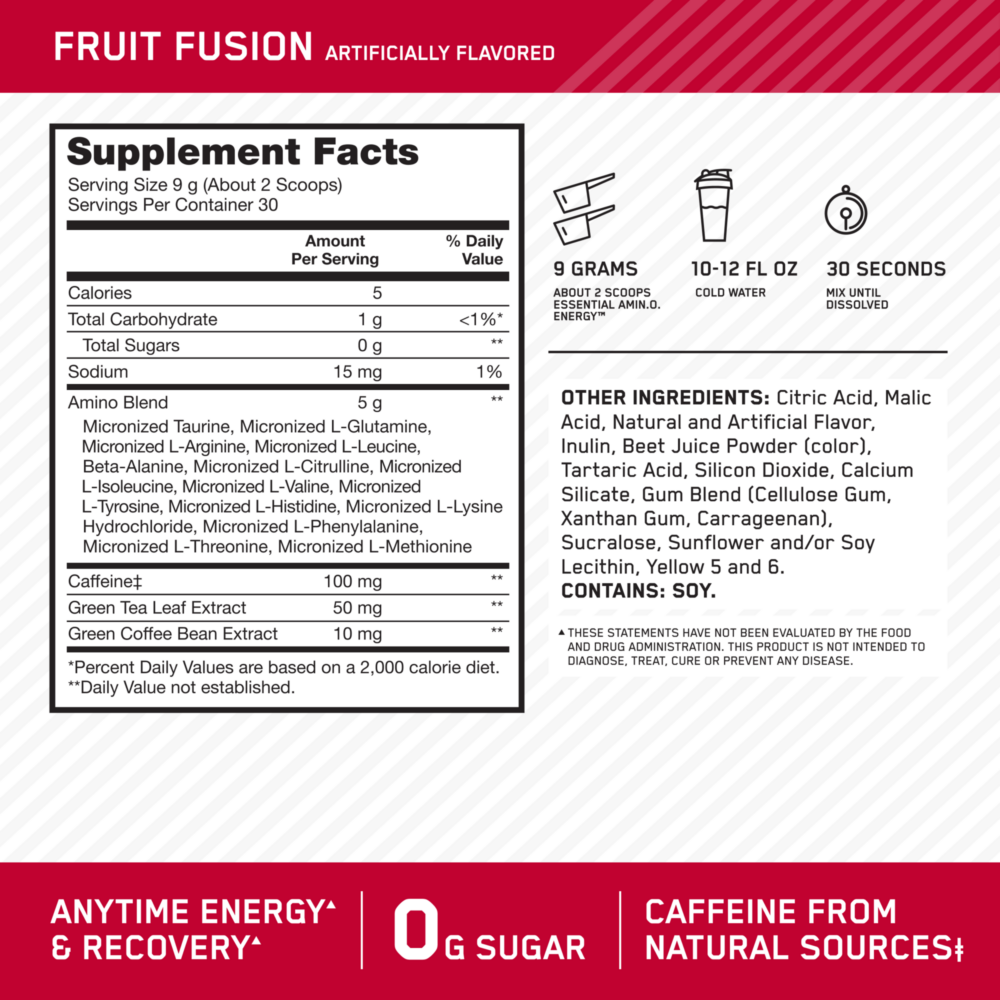 amino energy 30 ser fruit tabla