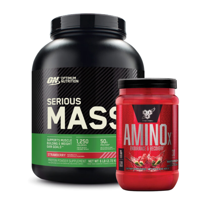 Serious Mass 6 lb + Amino X 30 serv